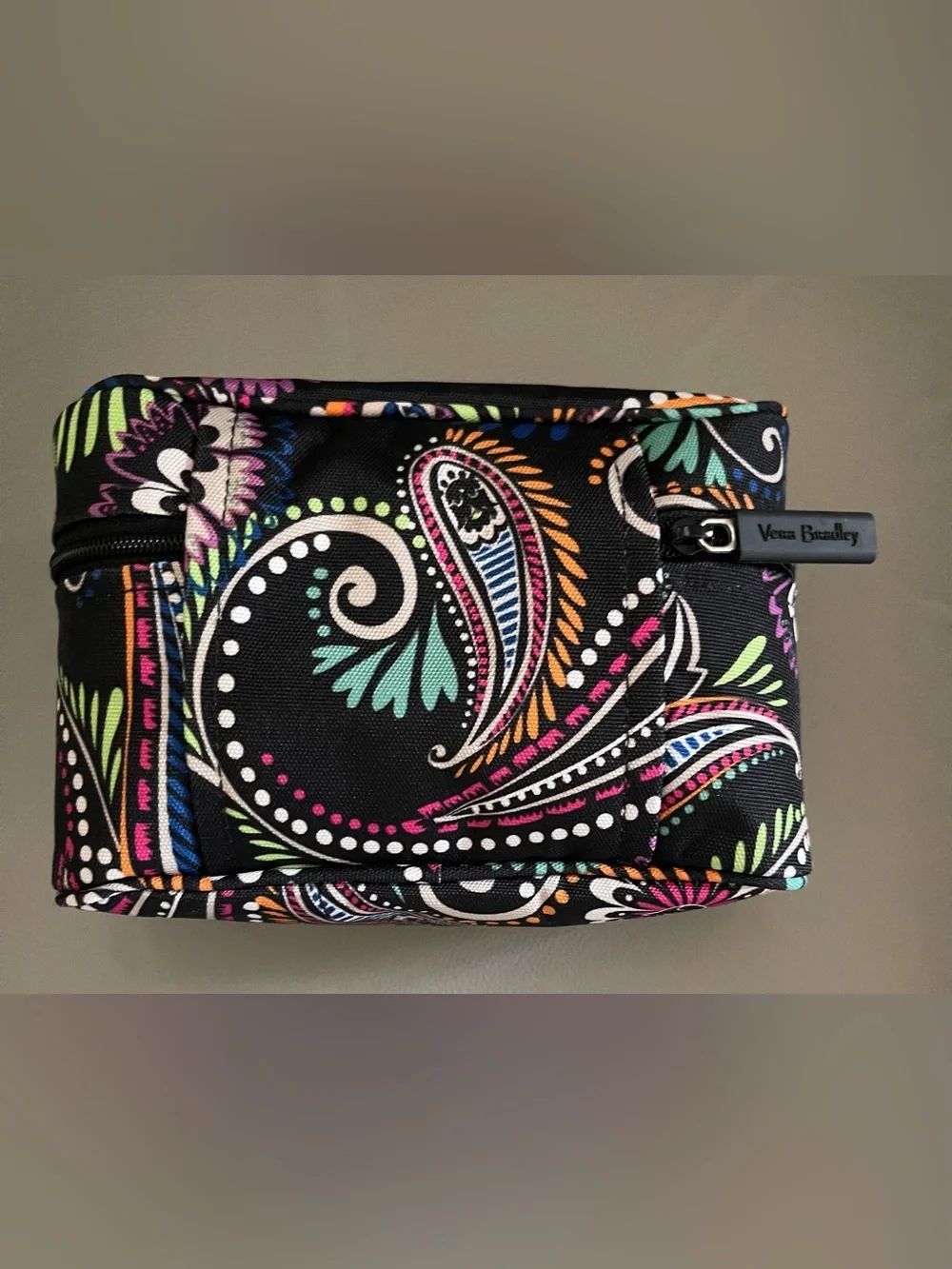 Vera Bradley Compact Makeup Bag/Cosmetic Case in Retired Bandana Swirl Pattern